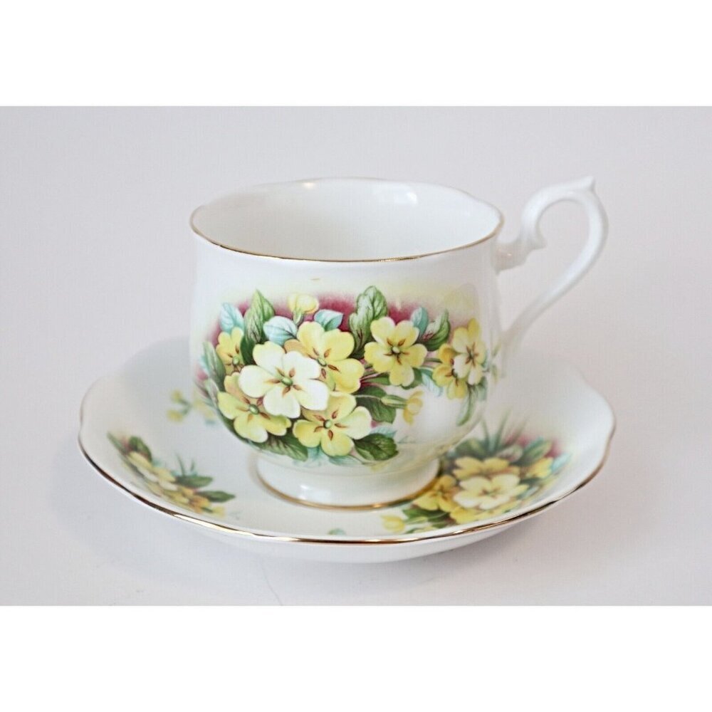 Royal Albert Tea Cup and Saucer Yellow Flower Floral Vintage Teacup